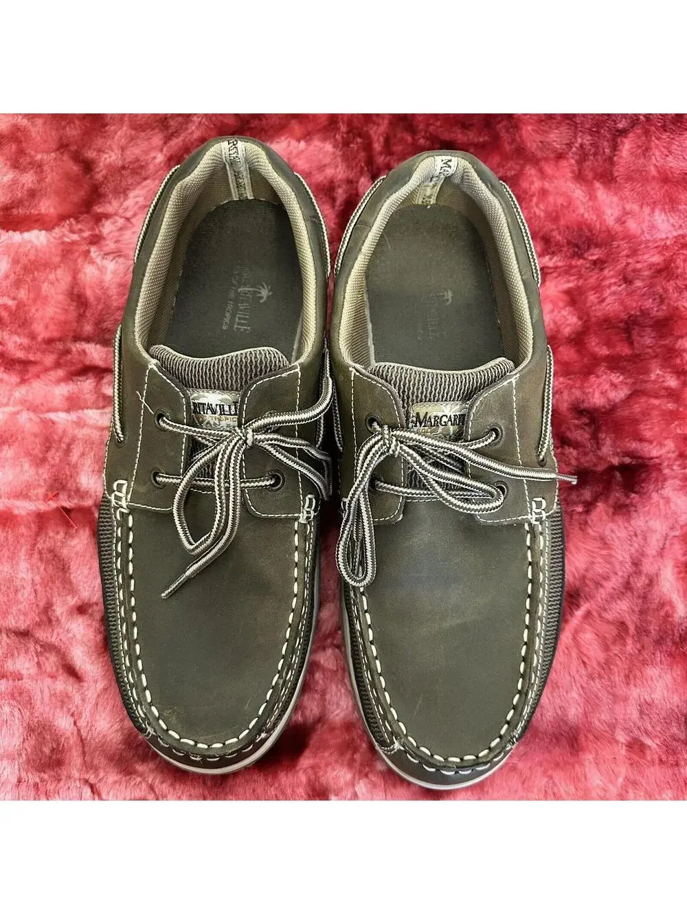 Margaritaville Men's Anchor Lace Up Shoes Sz 12 Brown Leather Deck Loafer #0158